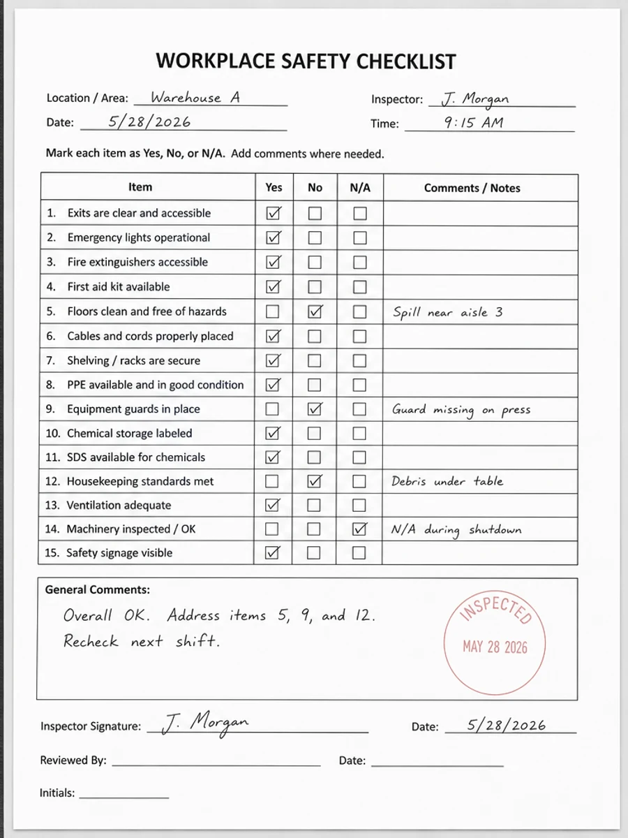After: Fewer speckles, Reduced scan streaks, Cleaner background, Clearer checkboxes and handwriting